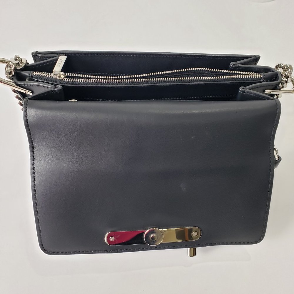 Tod’s Black Leather Double-T Crossbody Bag, Like New - Picture 6 of 13
